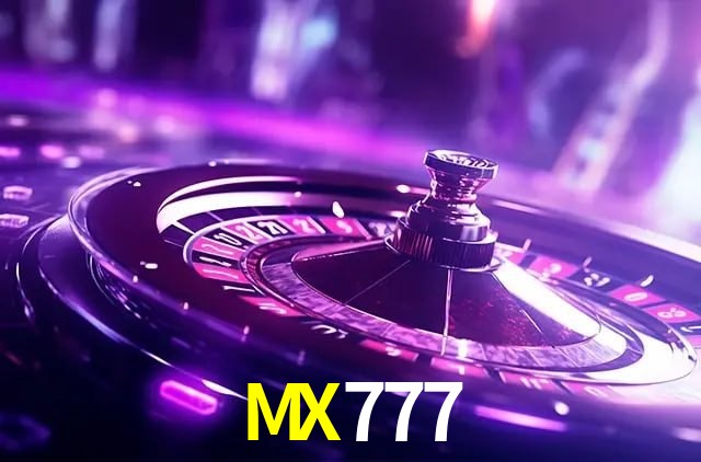 Escena dinámica inspirada en casino con iluminación MX777, cartas, fichas e íconos de juegos digitales en un espacio moderno de juegos.